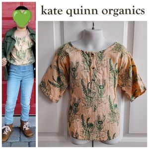 Kate Quinn Peach Floral Gauze Blouse